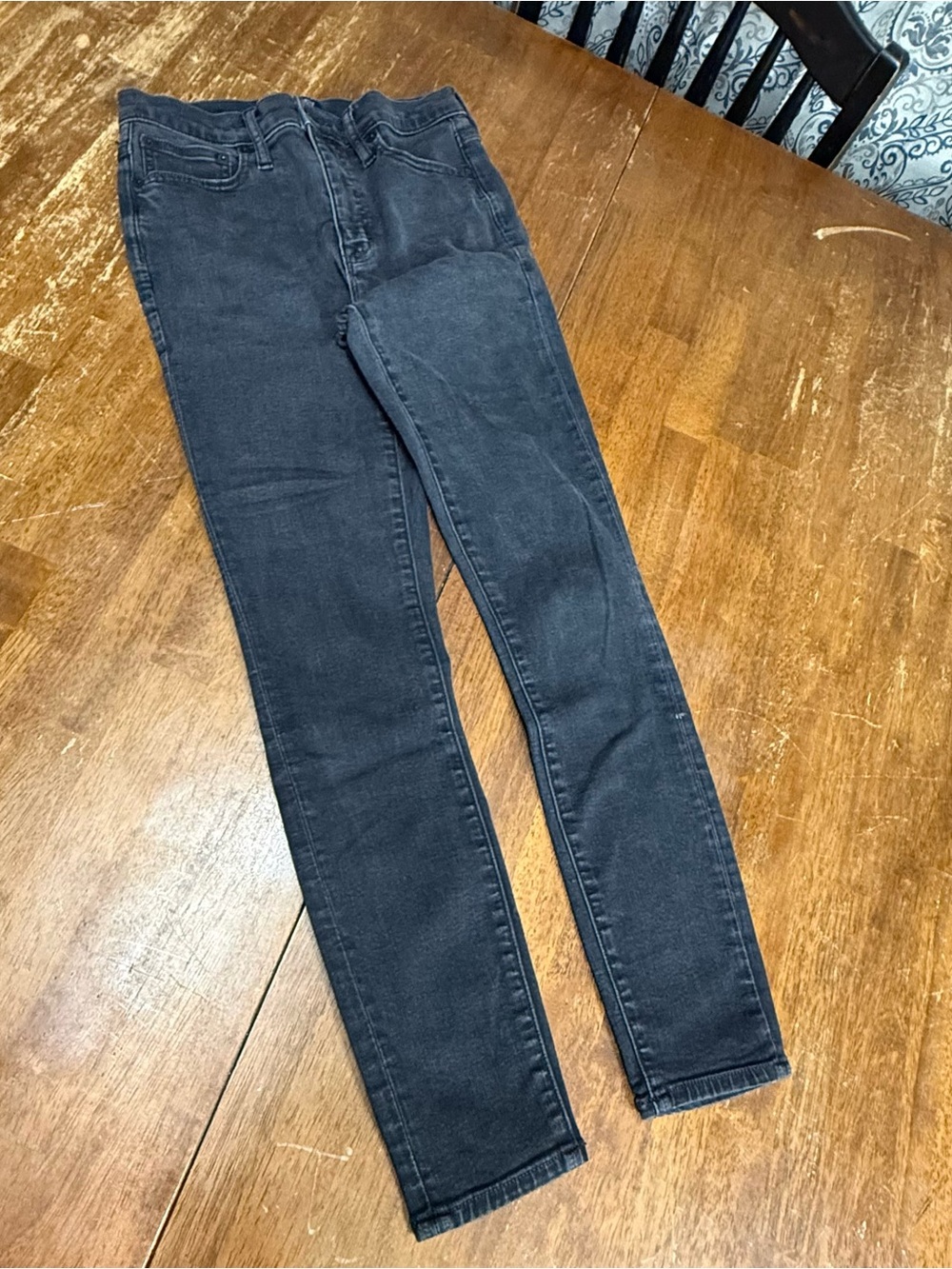 J.Crew Mid-Rise Skinny Jeans Size 27 Black Charcoal Wash Stretch Denim